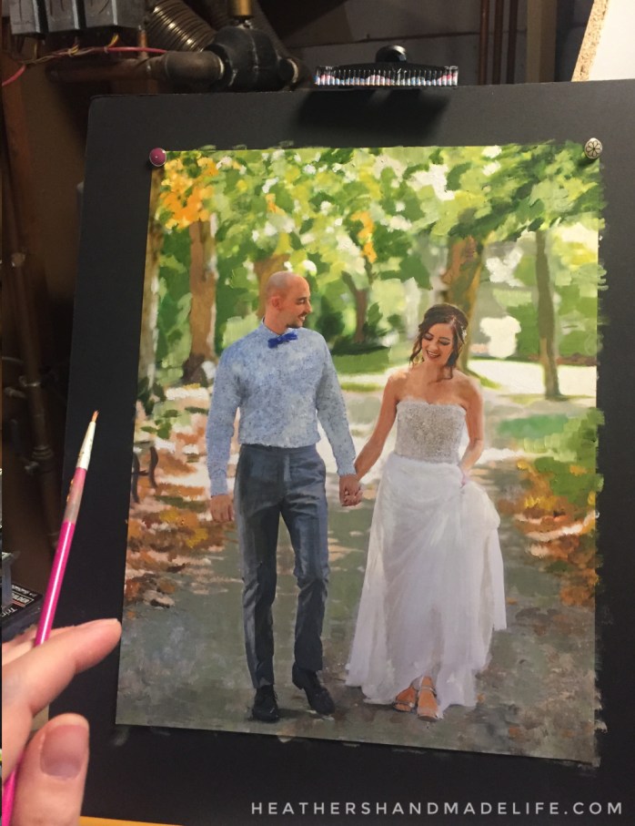 How to oil paint over a photo {Heather's Handmade Life}
