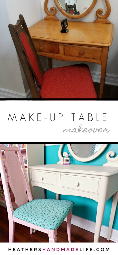 Make-up table gets a makeover {Heather's Handmade Life}