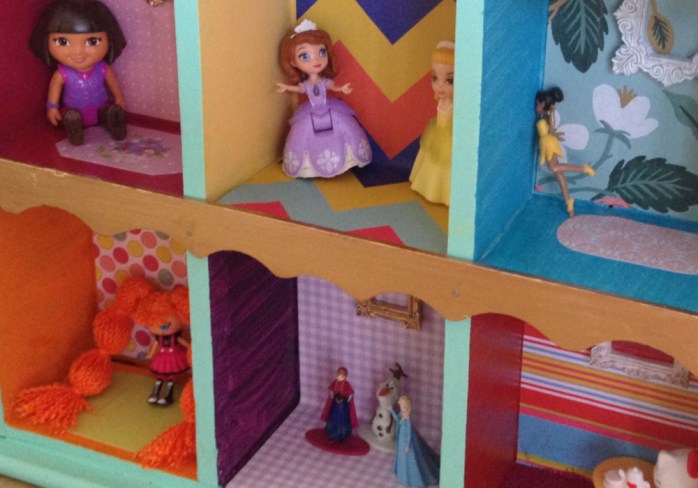 DIY dollhouse shelves -- perfect for tiny doll storage {Heather's Handmade Life}