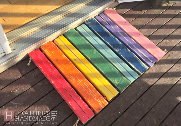 DIY rainbow doormat {Heather's Handmade Life}