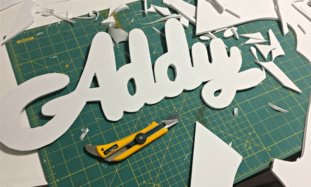 DIY glitter name from foam core {Heather's Handmade Life}