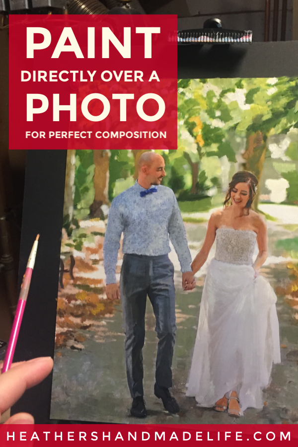 How to oil paint over a photo {Heather's Handmade Life}
