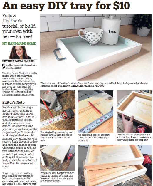 DIY tray for just $10 {Heather's Handmade Life}