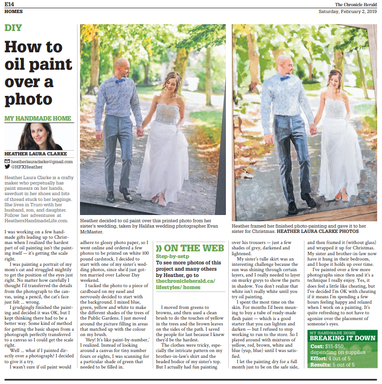 How to oil paint over a photo {Heather's Handmade Life}