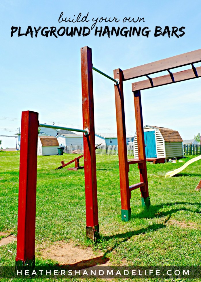 DIY playground hanging bars {Heather's Handmade Life}