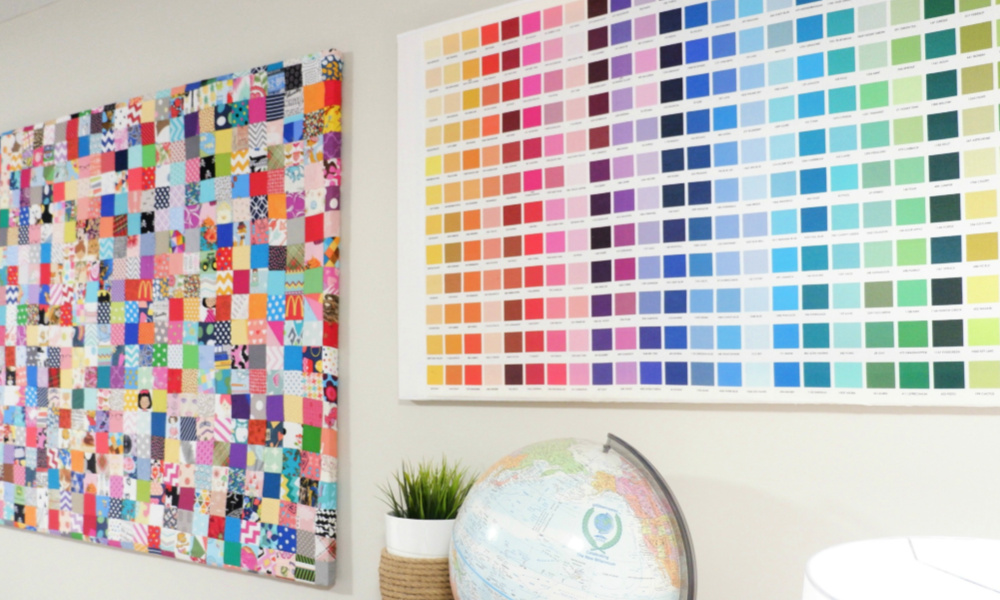 Oversized fabric wall art {Heather's Handmade Life}