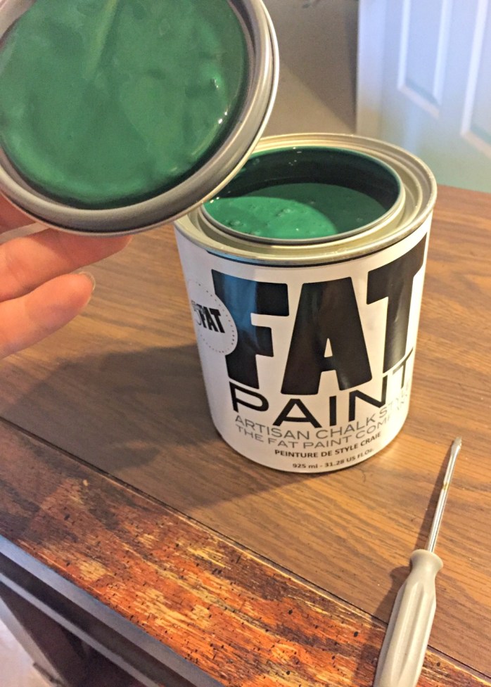 Wood nightstand makeover with FAT Paint {Heather's Handmade Life}