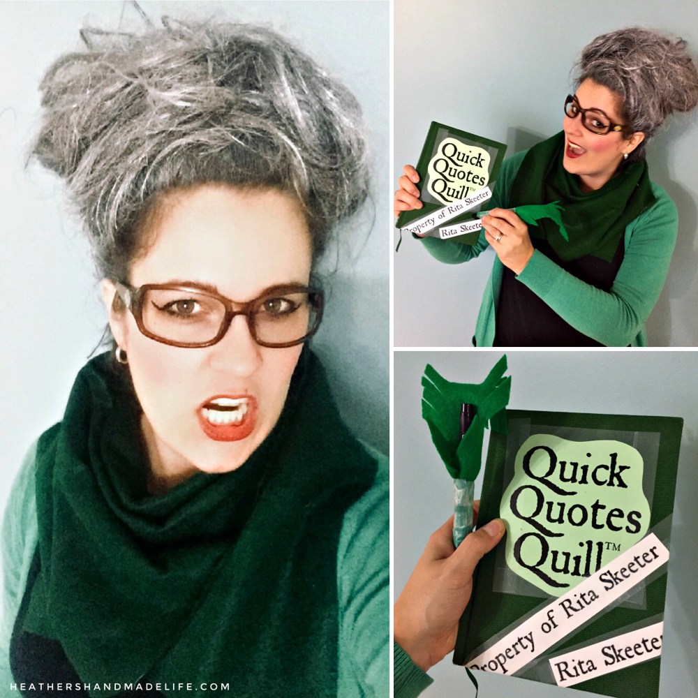 DIY Harry Potter costumes | DIY Quidditch broom craft | Hermione Granger costume | Rita Skeeter costume | {Heather's Handmade Life}