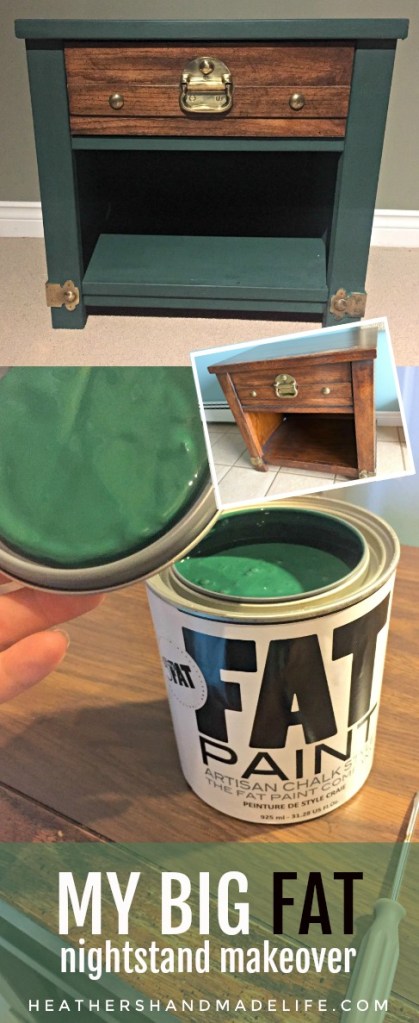Wood nightstand makeover with FAT Paint {Heather's Handmade Life}