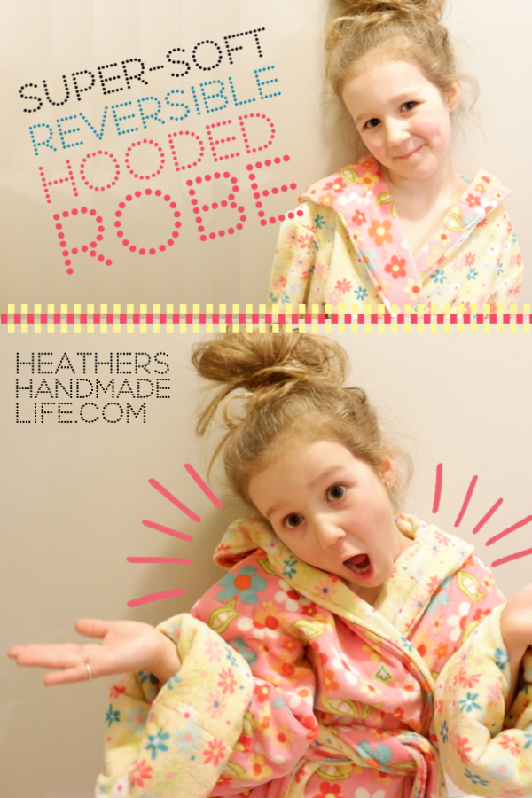 Super-soft reversible child's hooded robe | Easy to sew! {Heather's Handmade Life}