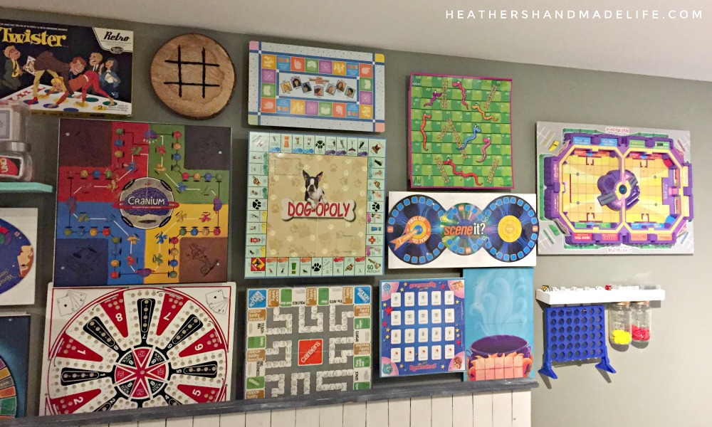 Board game wall art {Heather's Handmade Life}