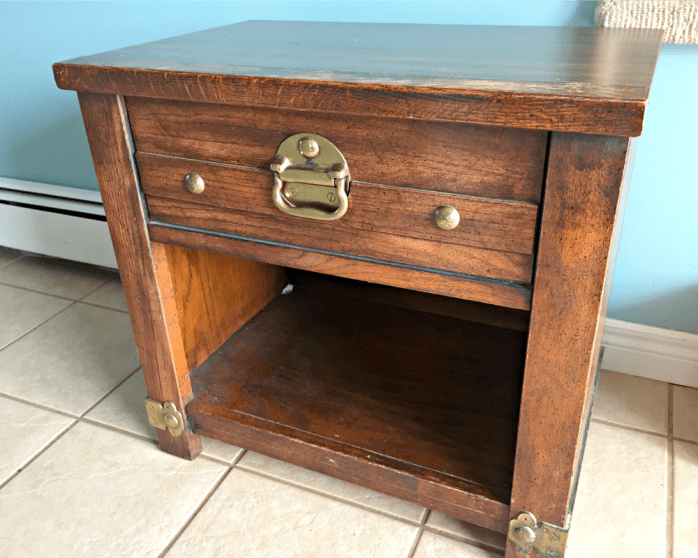 Wood nightstand makeover with FAT Paint {Heather's Handmade Life}