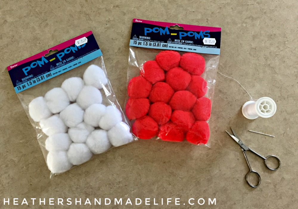 Christmas pom-pom garland {Heather's Handmade Life}