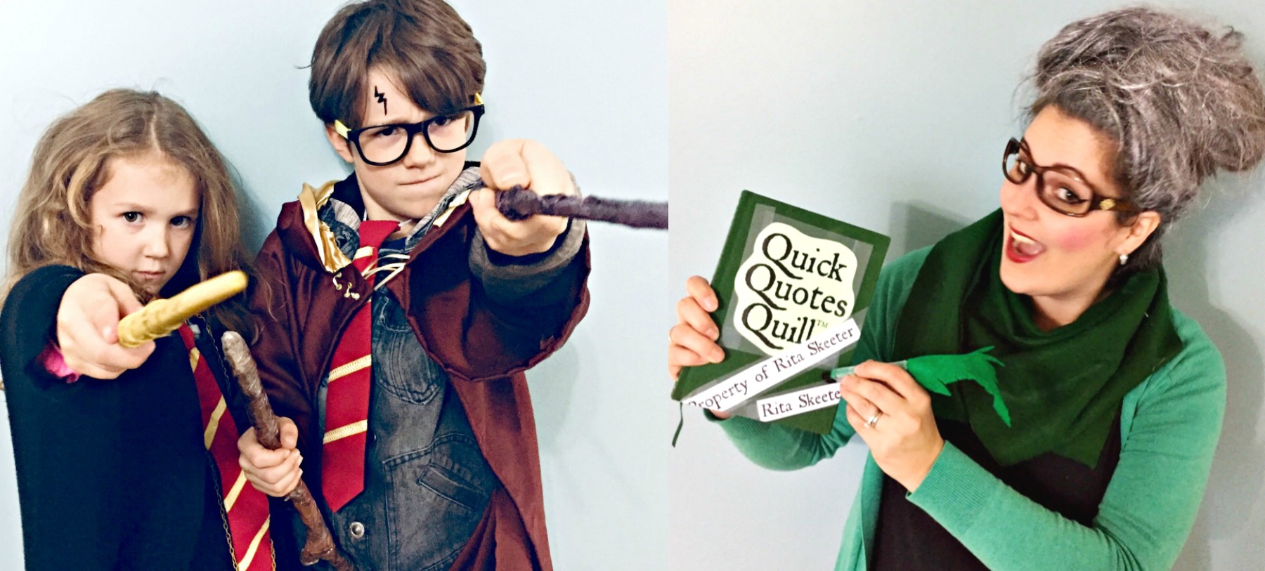 DIY Harry Potter costumes | DIY Quidditch broom craft | Hermione Granger costume | Rita Skeeter costume | {Heather's Handmade Life}