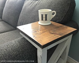Easy DIY sofa tables {Heather's Handmade Life}