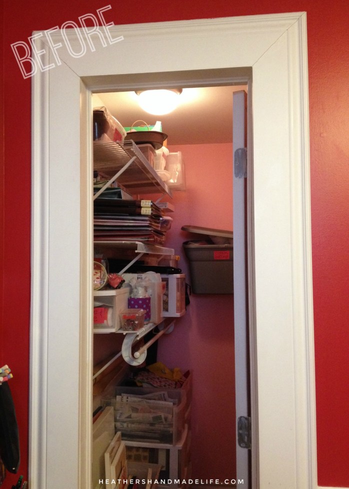 Skinny closet overhaul: How rethinking its shelves changed everything {Heather's Handmade Life}