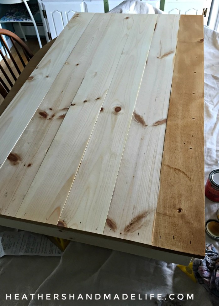 DIY farmhouse coffee table topper {Heather's Handmade Life}