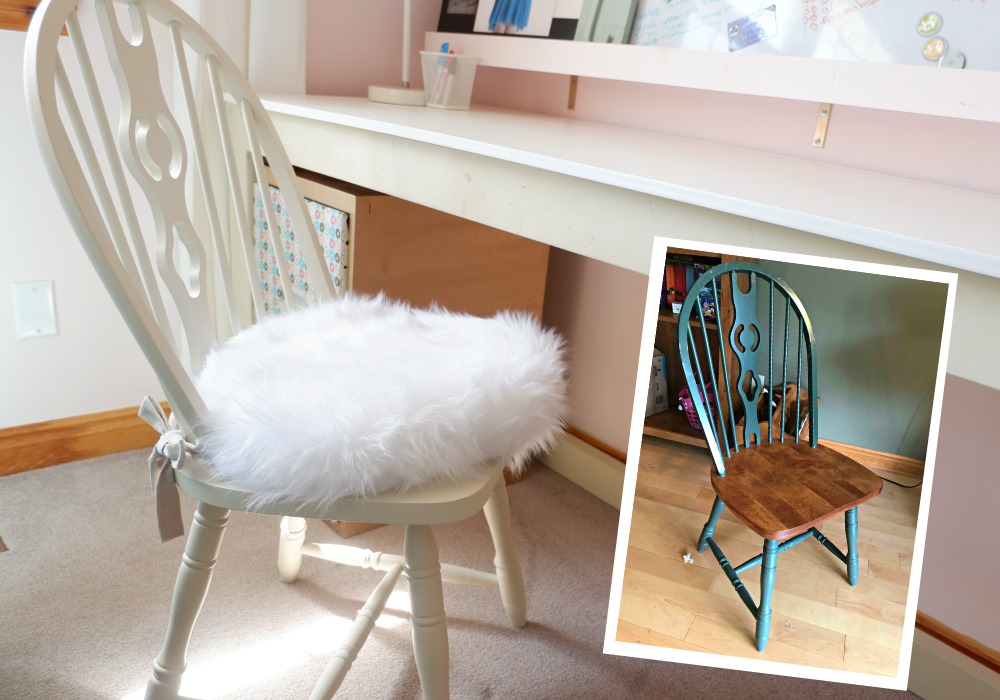 Kitchen chair to desk chair {Heather's Handmade Life}