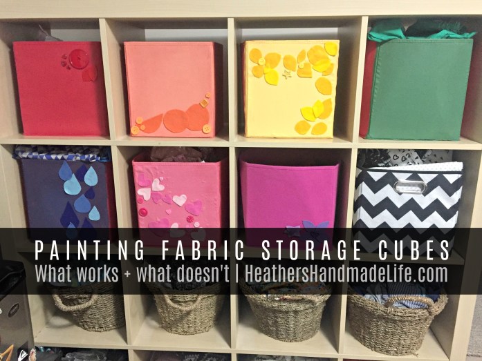 Can you paint fabric storage cubes? {Heather's Handmade Life}