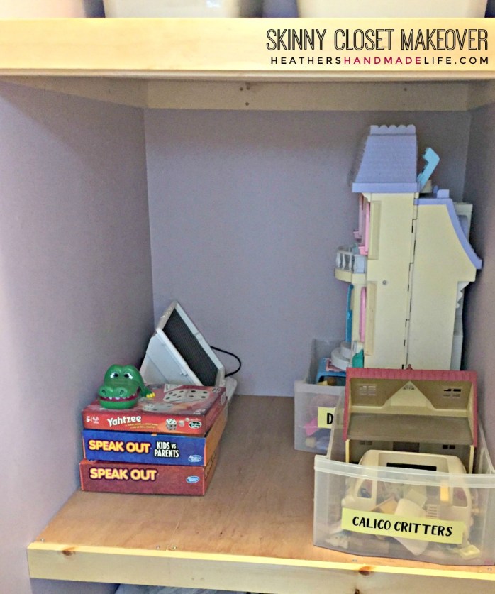 Skinny closet overhaul: How rethinking its shelves changed everything {Heather's Handmade Life}