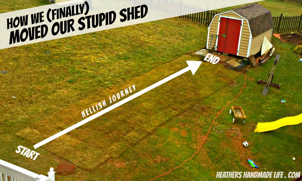 How we (finally) moved our shed {Heather's Handmade Life}