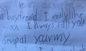 "Notice me, Senpai!" My 8-year-old's secret admirer sent him the weirdest note! {Heather's Handmade Life}