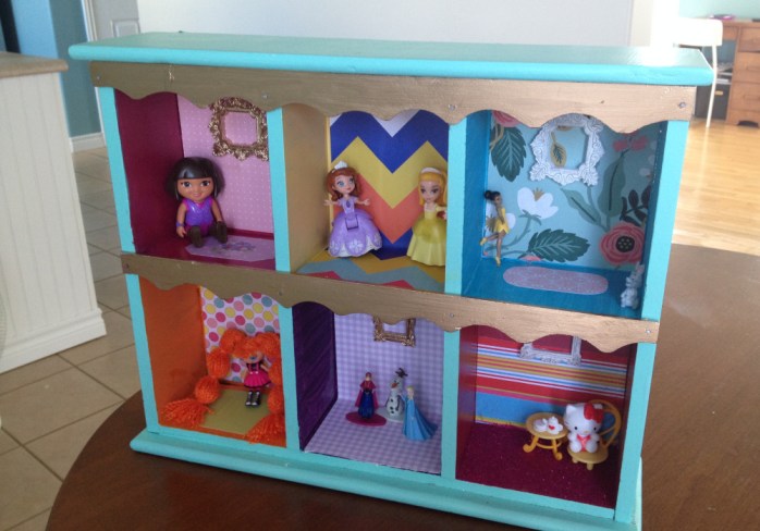 DIY dollhouse shelves -- perfect for tiny doll storage {Heather's Handmade Life}