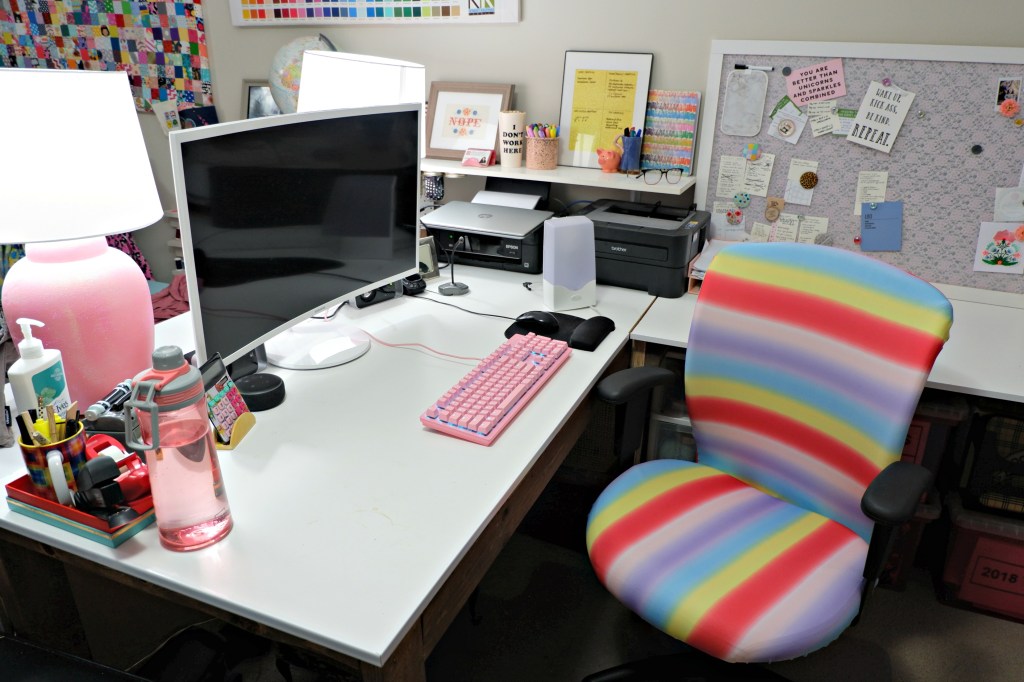 Two ways to recover a desk chair {Heather's Handmade Life}