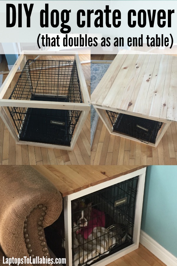 DIY dog crate cover (that doubles as an end table) {Heather's Handmade Life}
