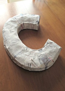 DIY giant paper mache letter {Heather's Handmade Life}