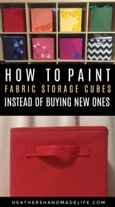 Can you paint fabric storage cubes? {Heather's Handmade Life}