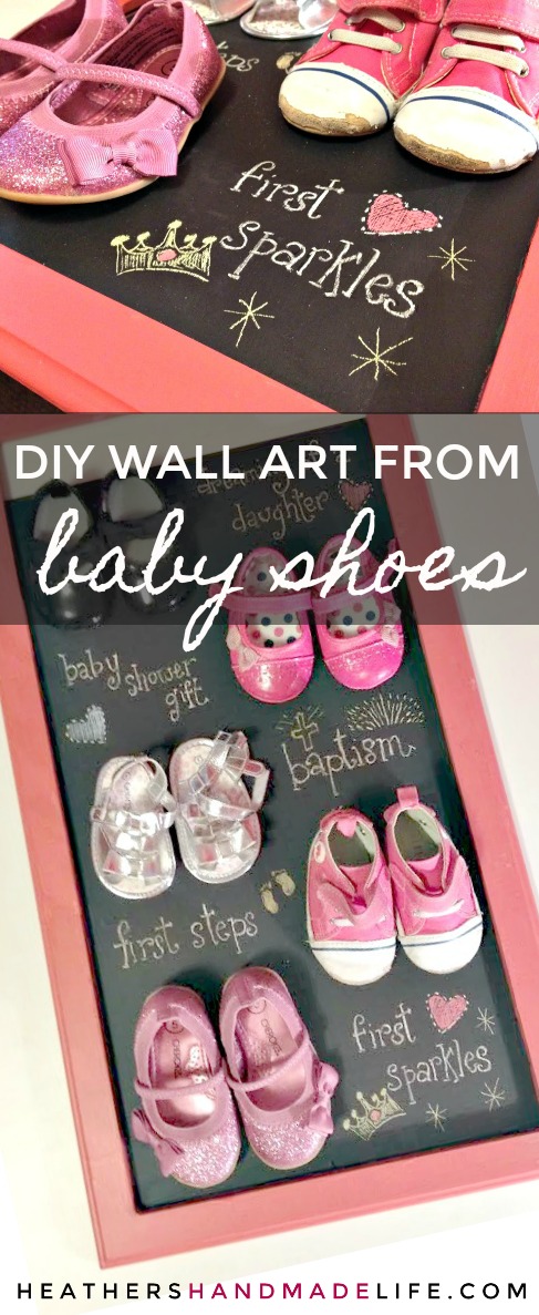 Preserve special baby shoes by turning them into wall art {Heather's Handmade Life}