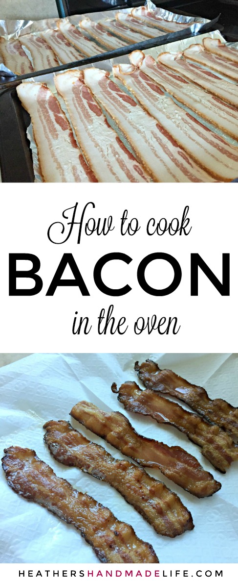 How to cook PERFECT bacon in the oven (without the mess) {Heather's Handmade Life}
