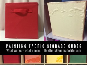 Can you paint fabric storage cubes? {Heather's Handmade Life}