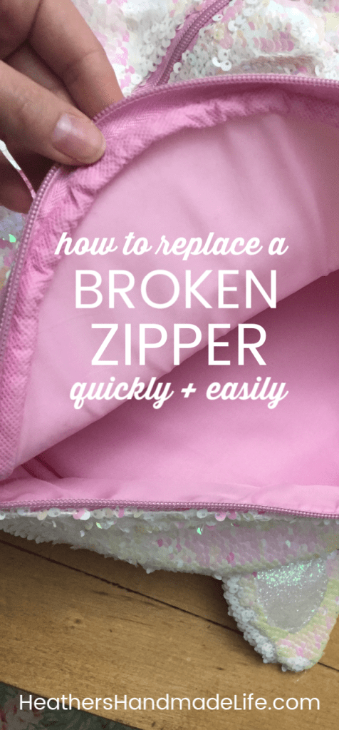 How to replace a broken zipper {Heather's Handmade Life}