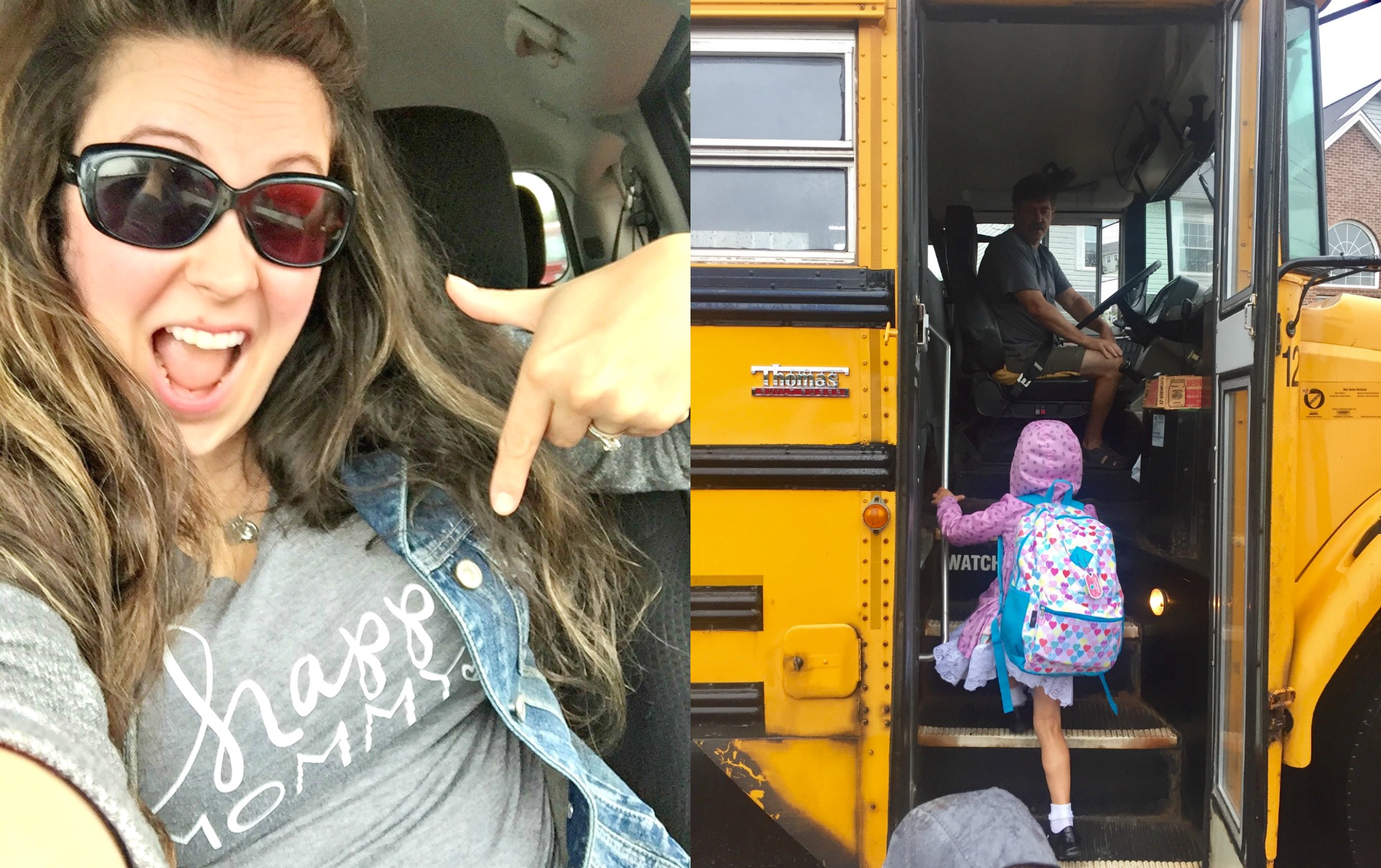 A very happy mommy on the first day of school {Heather's Handmade Life}