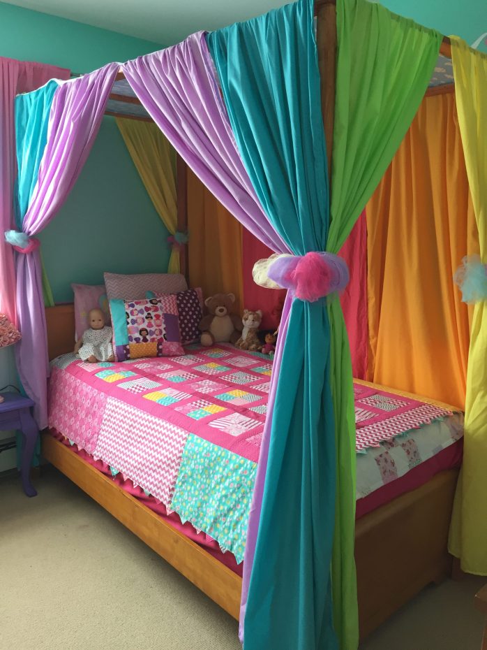 Rainbow canopy bed
