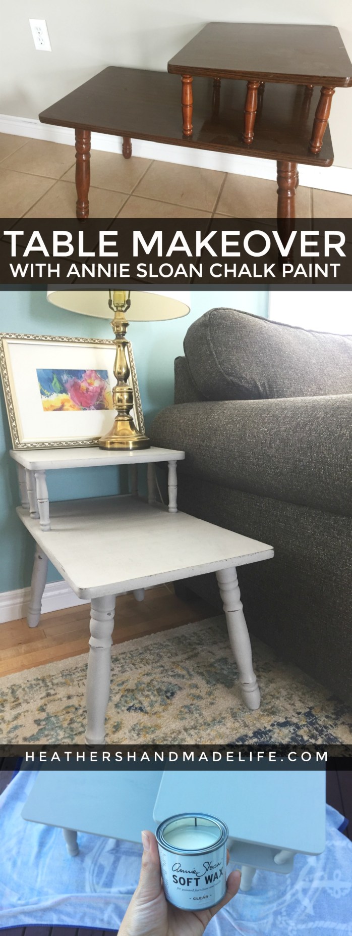 Painted table makeover with Annie Sloan Chalk Paint {Heather's Handmade Life}