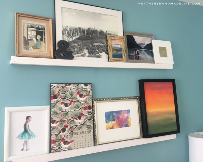 DIY photo ledges for $15 {Heather's Handmade Life}