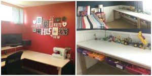 DIY rolling craft table with hidden storage {Heather's Handmade Life}