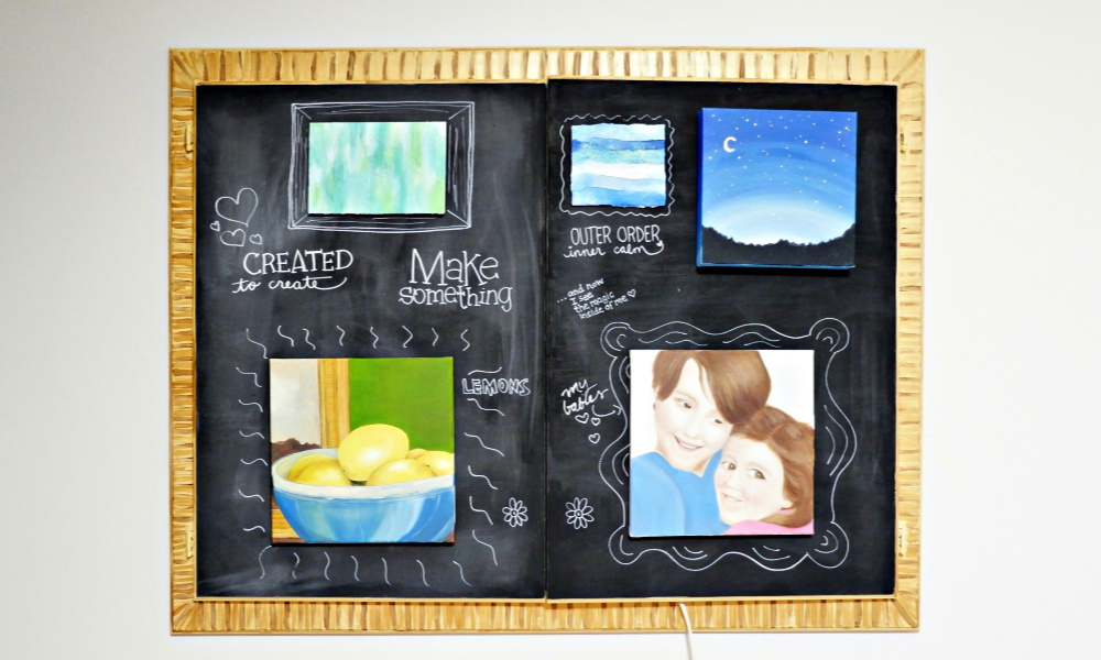 Electrical cabinet turned framed chalkboard {Heather's Handmade Life}