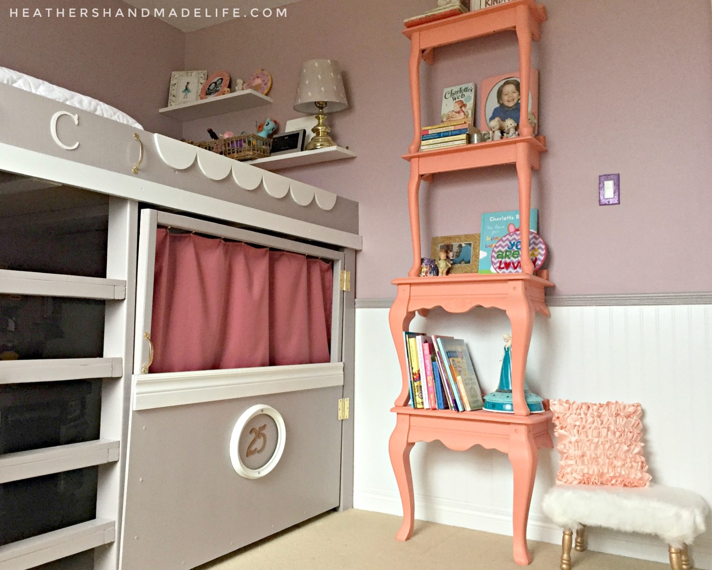 DIY loft bed, playhouse and reading nook – Heather's Handmade Life