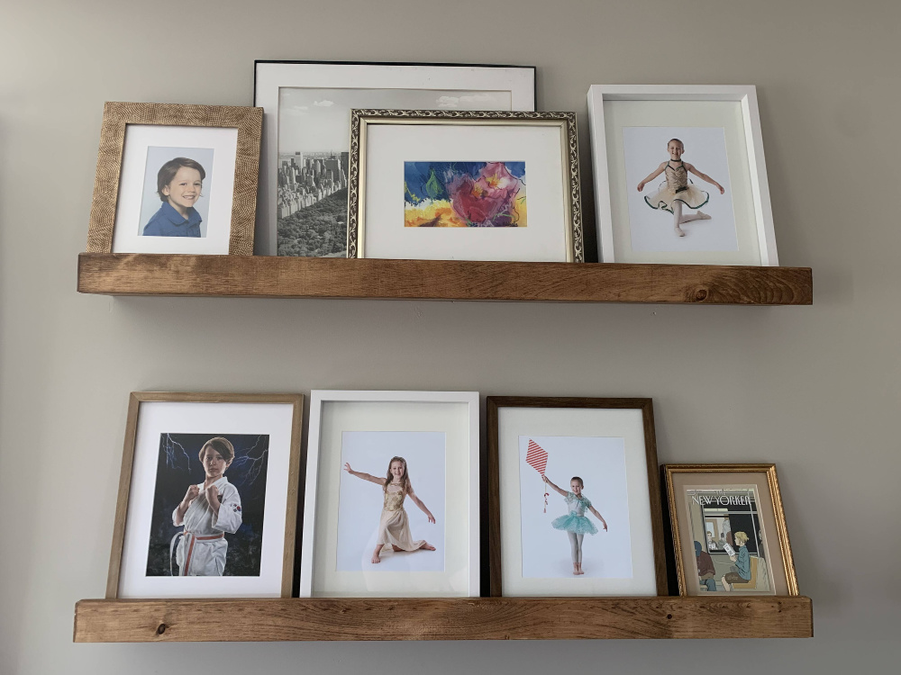 Updated living room photo ledges {Heather's Handmade Life}