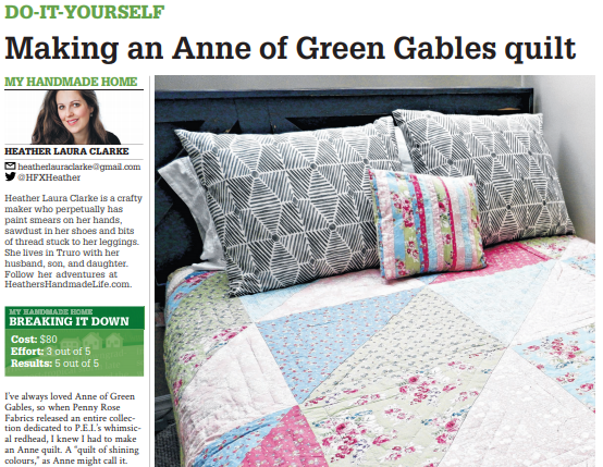 DIY Anne of Green Gables quilt {Heather's Handmade Life}
