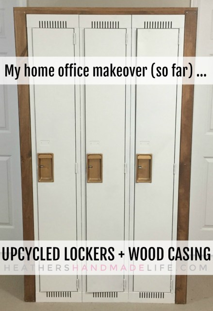 Upcycled lockers + wood casing {Heather's Handmade Life}