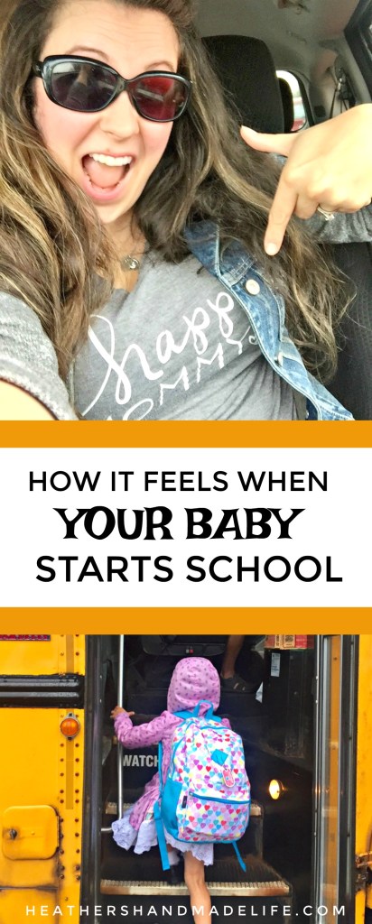 A very happy mommy on the first day of school {Heather's Handmade Life}