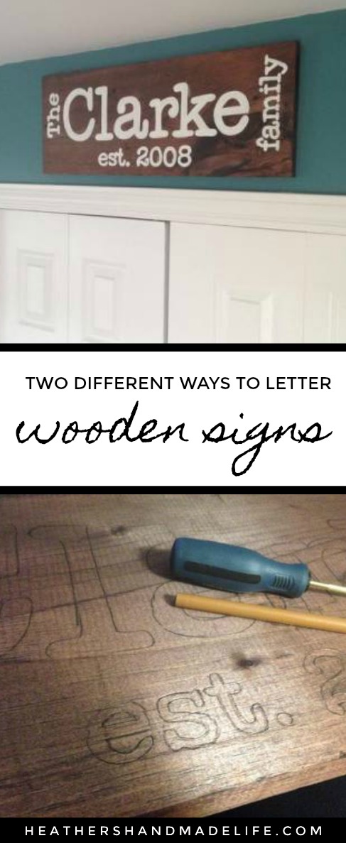 Two ways to letter a wooden sign {Heather's Handmade Life}