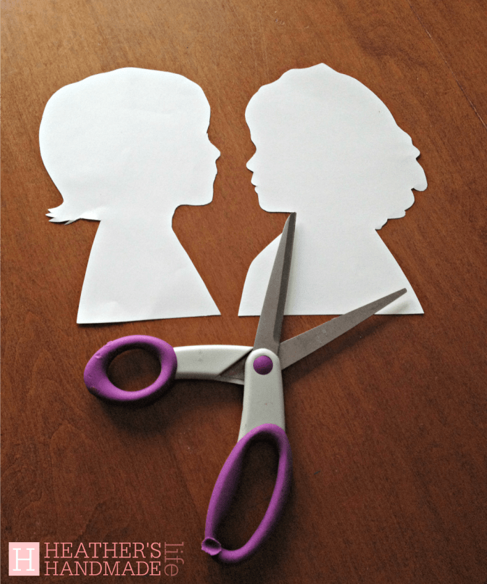 Easy DIY silhouette art with kids' photos {Heather's Handmade Life}